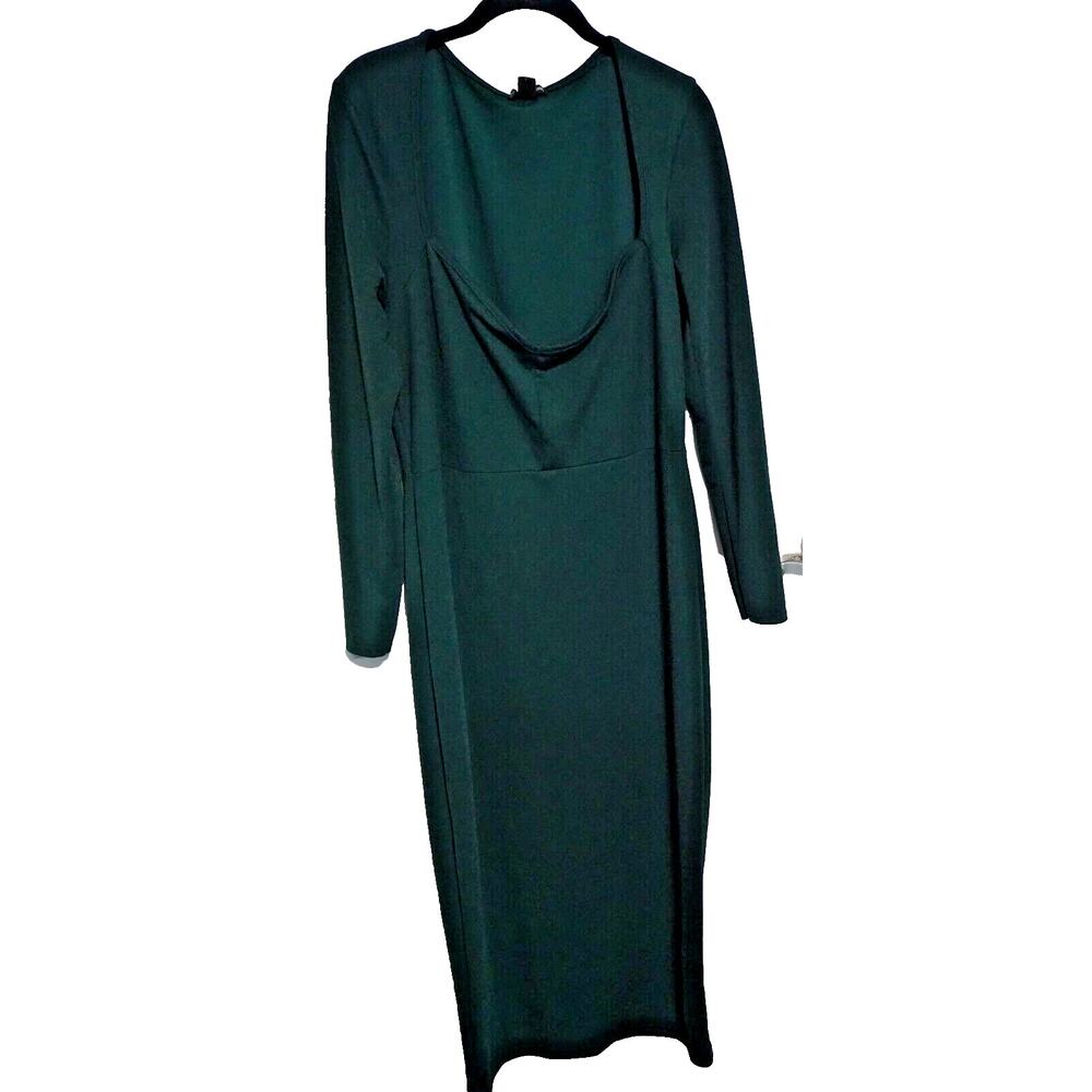 Pretty Little Thing Ladies Sweet heart neck dress Emerald Green Sz 16 NWT